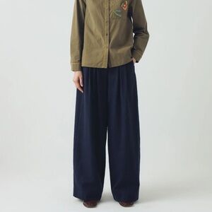 NWT TOAST UK Corinne Wool Houndstooth Trousers in Dark Navy (US W 12 / UK 16)